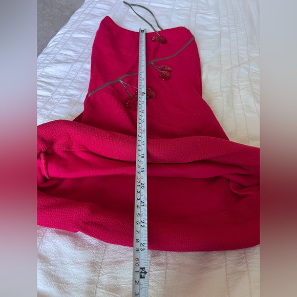 Leslie Amon Tube Mini Dress in Burgundy. - Picture 7 of 16